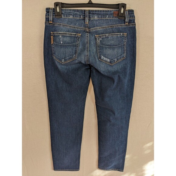 PAIGE Demin Jeans Jimmy Jimmy Low Rise Straight Cropped 90's Distressed Size 25 - Picture 5 of 14